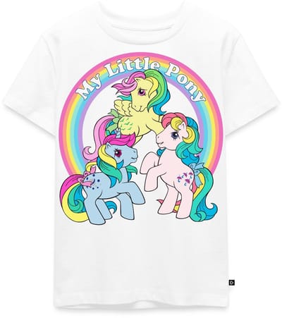 My Little Pony Retro Kleurige Ponys Met Regenboog Premium T Shirt Kinderen