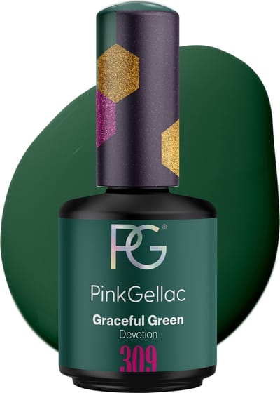 Pink Gellac Gellak - 309 Graceful Green 15ml - Groene Gel Nagellak - Gellac - Gel Nagels Producten