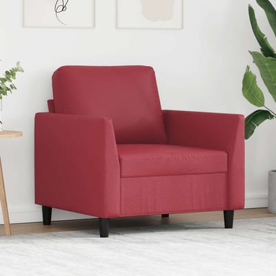 vidaXL - Fauteuil - 60 - cm - kunstleer - wijnrood