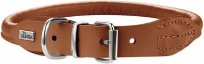 Hunter-halsband Ronde en zachte halsband met elandenpatroon | Cognac kleur 50 cm