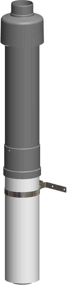 ATEC Dakopstand DN80/125 L=650mm voor WhitePoly concentrisch zwart, 711758