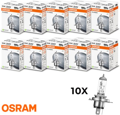 Osram Classic Halogeenlamp H4 - 12V - 50W - 3200K - Set 10 stuks