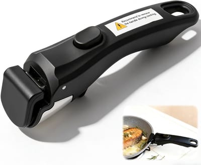 Afneembare Pannengreep - Universele Handgreep - Veilig Koken - Verstelbare Klem - 10x1 cm - Zwart