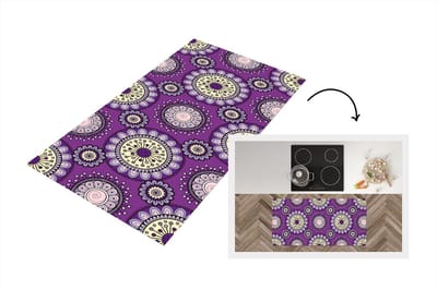 Keukenloper - Loper keuken - Meisjes - Bloemen - Paars - Patronen - 120x60 cm - Keukenloper vinyl