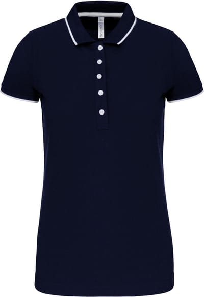 Kariban Damespolo korte mouwen K252 - Navy / White / Red - S