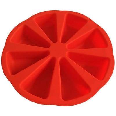 Siliconen Cakevorm 8 Vakken Vorm Striangle Keuken Pizza Bord Bakvorm Anti-aanbak Brood DIY Bakken Gebak Cakevormen rood