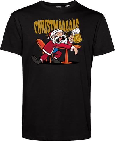T-shirt Drunk Christmaaaas | Foute Kersttrui Dames Heren | Kerstcadeau | Kerstpakket | Zwart | maat XS