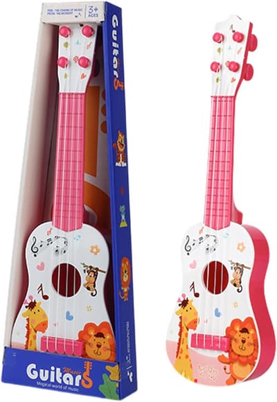 Kindermuziekinstrument - Akoestische Speelgoedgitaar (41 cm) met 4 Verstelbare Snaren voor Beginners