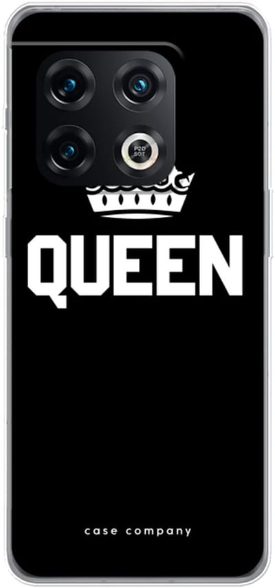 Case Company® - Hoesje geschikt voor OnePlus 10 Pro hoesje - Queen zwart - Soft Cover Telefoonhoesje - Bescherming aan alle Kanten en Schermrand