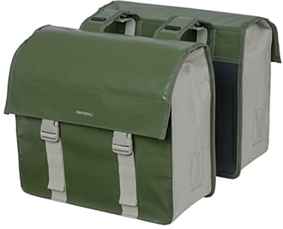 Dubbele Fietstas - Fietsaccessoire - Boodschappen Vervoeren - Waterafstotend Polyester - 46 Liter - Mosgroen