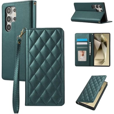 Lederen telefoonhoesje met polsband voor Samsung Galaxy A06 A16 A15 A35 A55 A25 A14 A24 A34 A54 A33 A53 Portemonnee met kaarthouder Cove Galaxy A55 5G black