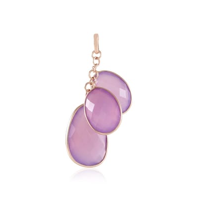 Cavill - Zilveren Hanger RosEGoud Verguld - 26 1 ct Lavendel Chalcedoon Briolette - 925 Sterling Zilver - Elegante Dames Hanger - Uniek Sieraad