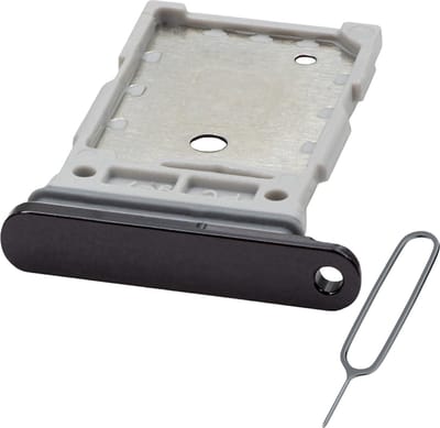 MMOBIEL Dual Simkaart Houder Geschikt voor Samsung Galaxy S23 Ultra – Sim Tray - Dubbele Simkaarthouder Vervanging – Sim Card Tray - Incl. Sim Pin en Waterdichte Rubberen Ring - Zwart