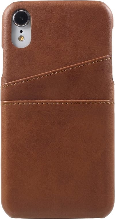 Peachy Duo Cardslot Wallet Pasjes Hoes geschikt voor iPhone XR - Bruin