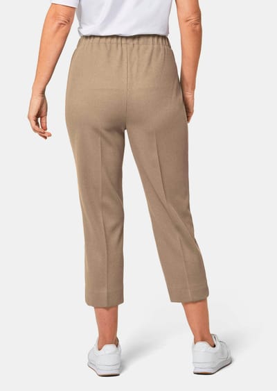 Comfortabele 7/8-ribbroek CARLA - beige - Gr. 50 van Goldner Fashion