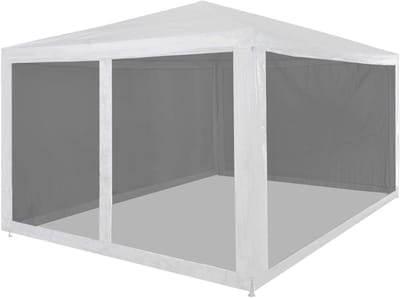 Partytent met zijwanden - Tuinpaviljoen Feesttent - Outdoor Evenementen - Insectenwerende Netwanden - 4 x 3 Meter - Wit
