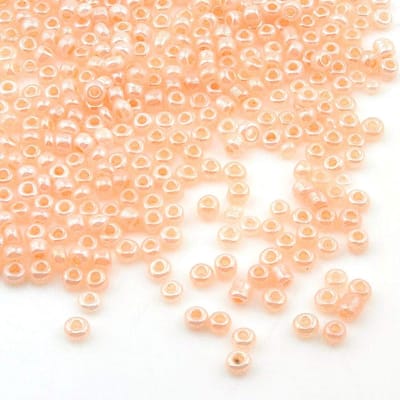 Kralen, indianenkralen, zaadkralen, ponykralen, 3 mm, Ceylon 7 kleuren, 8/0 zijdeachtige zaadkralen, 3300 stuks, zalm, rond