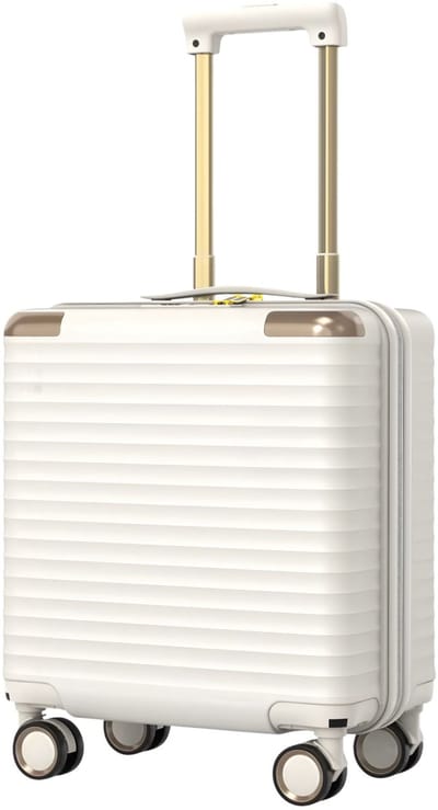 Handbagagekoffer – Voor korte reizen en zakenreizen – Lichtgewicht en duurzaam – Wit, met TSA-slot (45,7 cm)