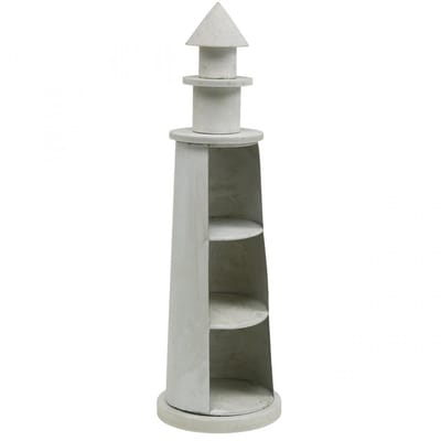 Vuurtoren Shabby Chic Crème Maritiem Deco Ø13cm H41.5cm