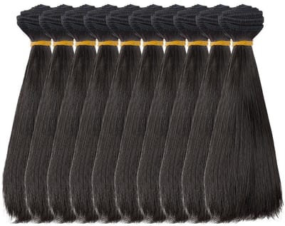 Dailygoods- Poppenhaar 10 Stuks - Steil - Korte Pruiken - Plastic Vezels - Doe-Het-Zelf Ambachten - 15 cm Lengte - Poppenpruik