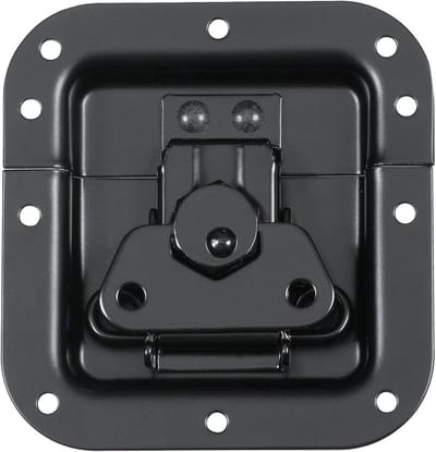 Inbouw Latch - Vlindergrendel Kastonderdeel - Kasten Beveiligen - Medium Vlinder - 4" B x 4.19" H - Zwart