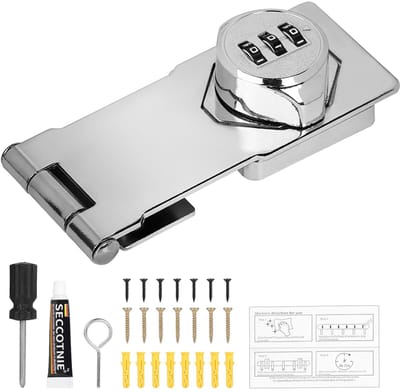Dailygoods- Haspslot 4,5 inch - Wachtwoordslot - Mechanisch slot - Kastslot - Kastsloten - Veiligheidsoplossing voor deuren