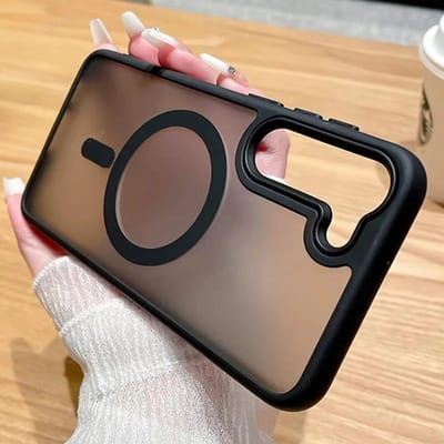 Matte Armor Magnetische Telefoonhoes Voor Samsung Galaxy S25 S24 S23 S22 Ultra Plus S21 S20 FE Magsafe Draadloos Opladen Bumper Cover For Galaxy S23