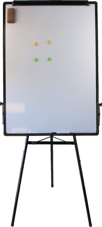 Lowander 3-in-1 flipover bord driepoot - Flip-over board | Whiteboard | Magneetbord -100x70 cm - Zwart