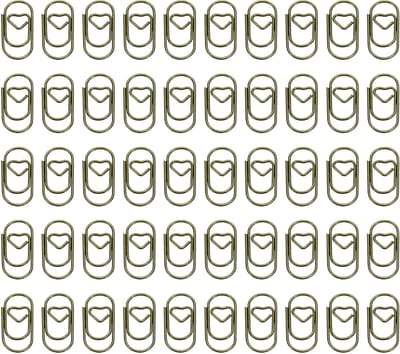 100 Stuks Hartvormige Paperclips, Ideaal voor Kantoor, Creatieve Projecten en Thuisgebruik, Koperkleurig, 0.75 Inch