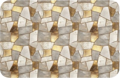 Badmat 60x40 cm - Antislip - Mozaïek - Marmer - Goud - Badmatten voor badkamer - Badkamermat - Douchemat - Badkamer mat