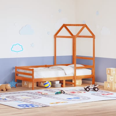 vidaXL - Kinderbedhuisje - 118x70x176,5 - cm - massief - grenenhout - wasbruin