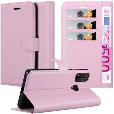 Cadorabo Hoesje geschikt voor Huawei P SMART 2020 in LOTUS ROZE - Beschermhoes met magnetische sluiting, standfunctie en kaartvakje Book Case Cover Etui