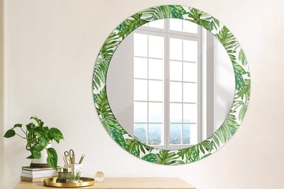 Coloray Bedrukte Spiegel - Junglebladeren Bedrukte Spiegel - 80 cm - Groente Bedrukte Spiegel - Bedrukte Spiegel - Spiegel Met Bedrukte Lijst - Spiegel Met Decoratie