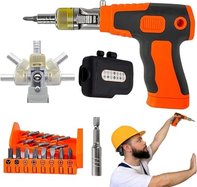Magnetische ratelschroevendraaierset, ratelschroevendraaier, 16-in-1 elektrische schroevendraaier, ergonomische reparatiegereedschapsset voor professionals, bevat 14 verschillende bits