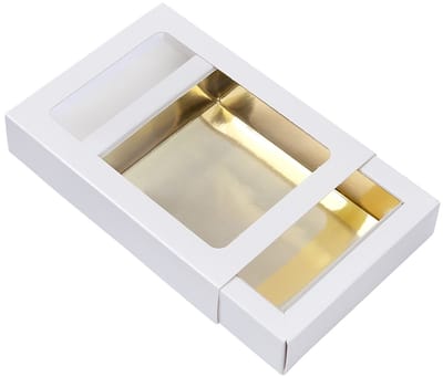 BrandNewCake® Chocoladeletter Doosjes Klein - 15.5x11.5x3.2cm - Wit / Goud Kleur - 26 Stuks - Chocolade Doos