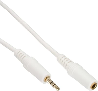 3,5mm Jack stereo audio verlengkabel - verguld / wit - 10 meter