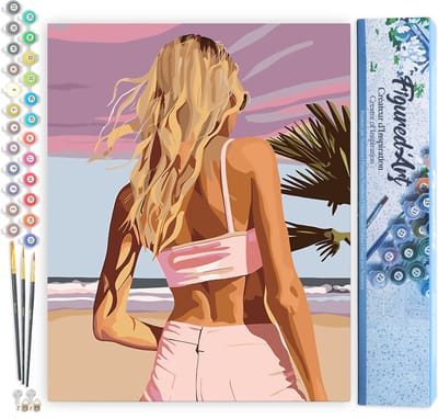 Figured'Art Schilderen op Nummer Volwassenen canvas Schoonheid in de schemering- Handwerk acrylverf Kit DIY Compleet - 40x50cm zonder frame