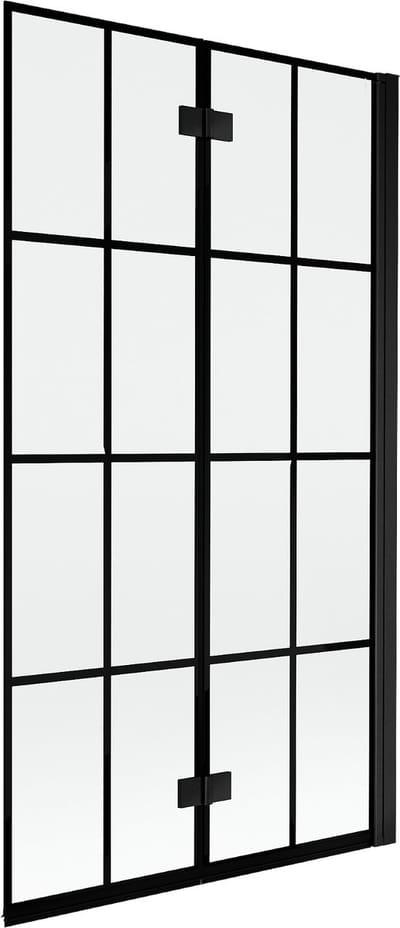 Mexen Mist douchewand 2-delig rechts 100 x 150 , zwart raster, zwart - 8A9-100-002-70-77-P