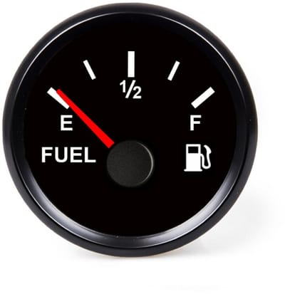 Hollex zwarte Brandstofmeter 9-32V Ø59mm geschikt voor 0-190Ω