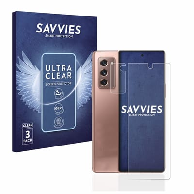Savvies - Screenprotector voor Samsung Galaxy Z Fold 2 5G (Voor+Camera) - Folie Beschermfolie transparant 6 Stuks