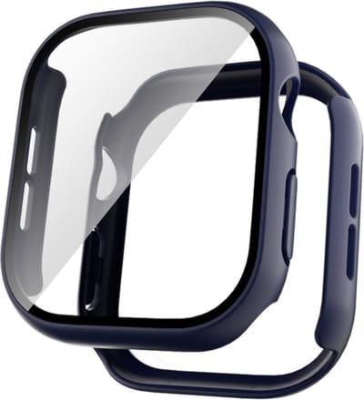 EP Goods - Full Cover/Hoesje - Screen Protector - Geschikt voor Apple Watch Series 10 & Series 11 - 46mm - Hardcase - Protection - Donkerblauw