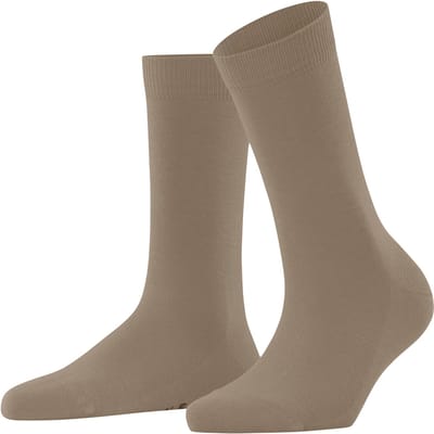 FALKE Family eenkleurig katoen sokken dames beige - maat 35-38