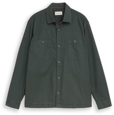 Tom Tailor - Overhemd met steekzakken - Maat S - Darkest Olive