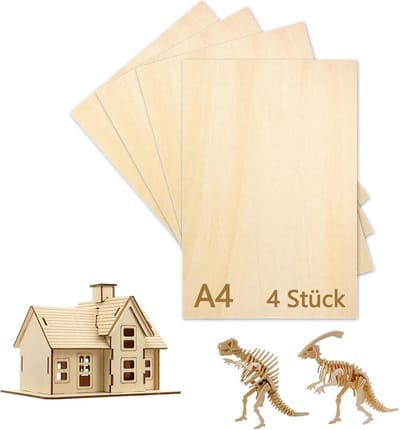 Multiplex Platen - Houten Platen Knutselen - Doe-het-zelf Projecten - Glad en Braamvrij - 30 x 21 cm - Houtkleur