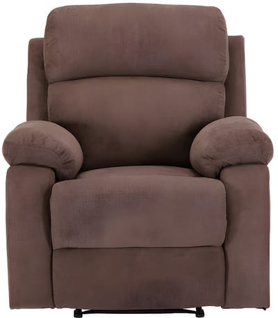 Vente-unique Relaxfauteuil van stof TOLZANO - Donkerbruin