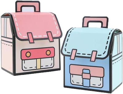 Dailygoods- Gastgeschenken 20 Stuks - Opvouwbare Cadeauzakjes - Geschenkdozen - Cartoon Schooltas - Geschenkverpakkingen - Praktisch en Stabiel
