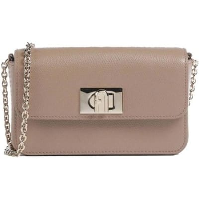 FURLA Leren schoudertas avondtas 1927 Mini Crossbody Bag Greige Taupe
