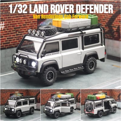 1/32 Land Rover Defender Van Renderings Cab Forward Speelgoedauto Model Diecast SUV Off Road Bus Voertuig Miniatuur Collectie Cadeau Kind
