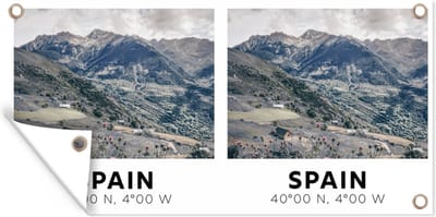 Schuttingposter Spanje - Groen - Natuur - 200x100 cm - Tuindoek