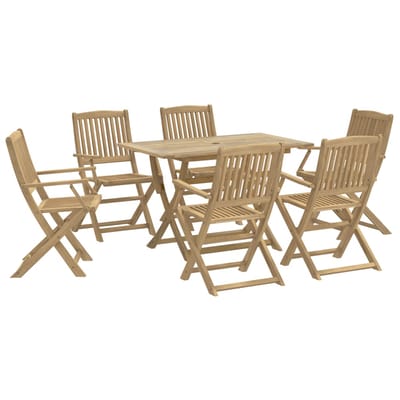 vidaXL - 7-delige - Tuinset - massief - acaciahout